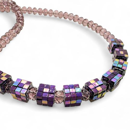 Rubic Jewellery purple jewelry making kit — DIY set with beads and instructions for creating handmade jewelry