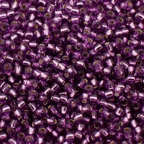 Toho Size 11 Seed Beads 10g - Silver Lined Lt Grape