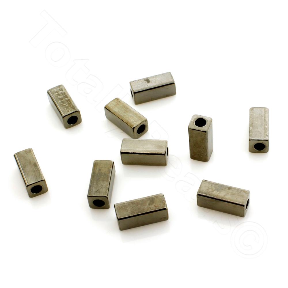 Spacer Beads - Black Plated Cuboids - 7x3mm 15 pcs