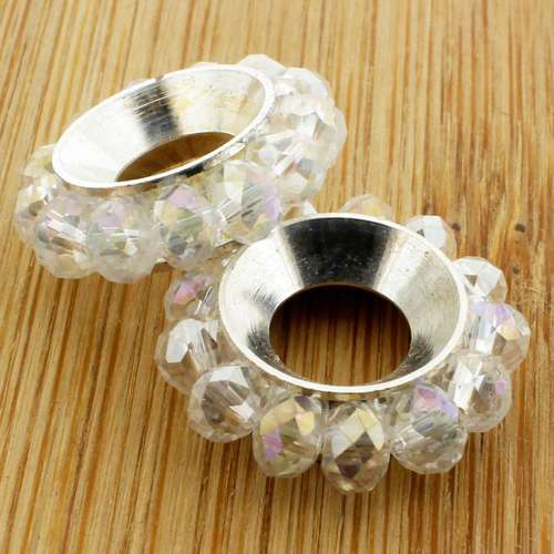 Crystal Round Spacer Beads - 2 pcs 18mm - Crystal AB