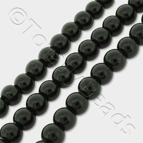 Synthetic Onyx Round Beads 6mm 16" String