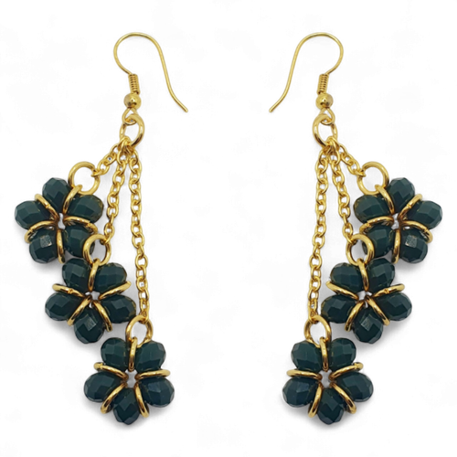 Belinda Crystal Earrings 3 Pairs   Opal Green for jewellery making
