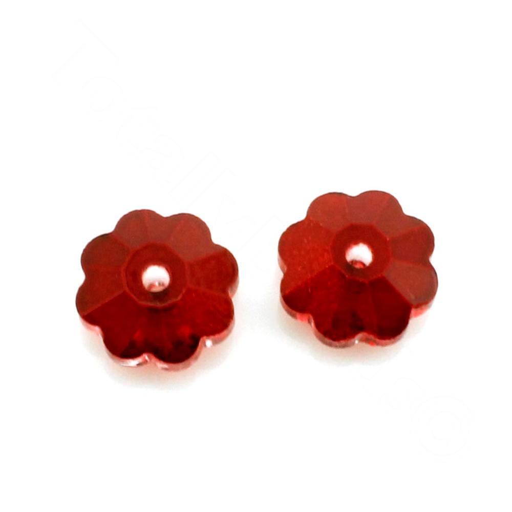 Margarita Flower Bead Ruby Red 8mm