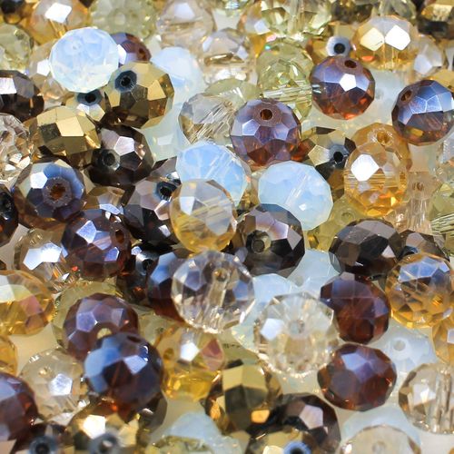 Crystal Rondelle Beads 8x10mm   Golden Fleece Mix 60pcs for jewellery making