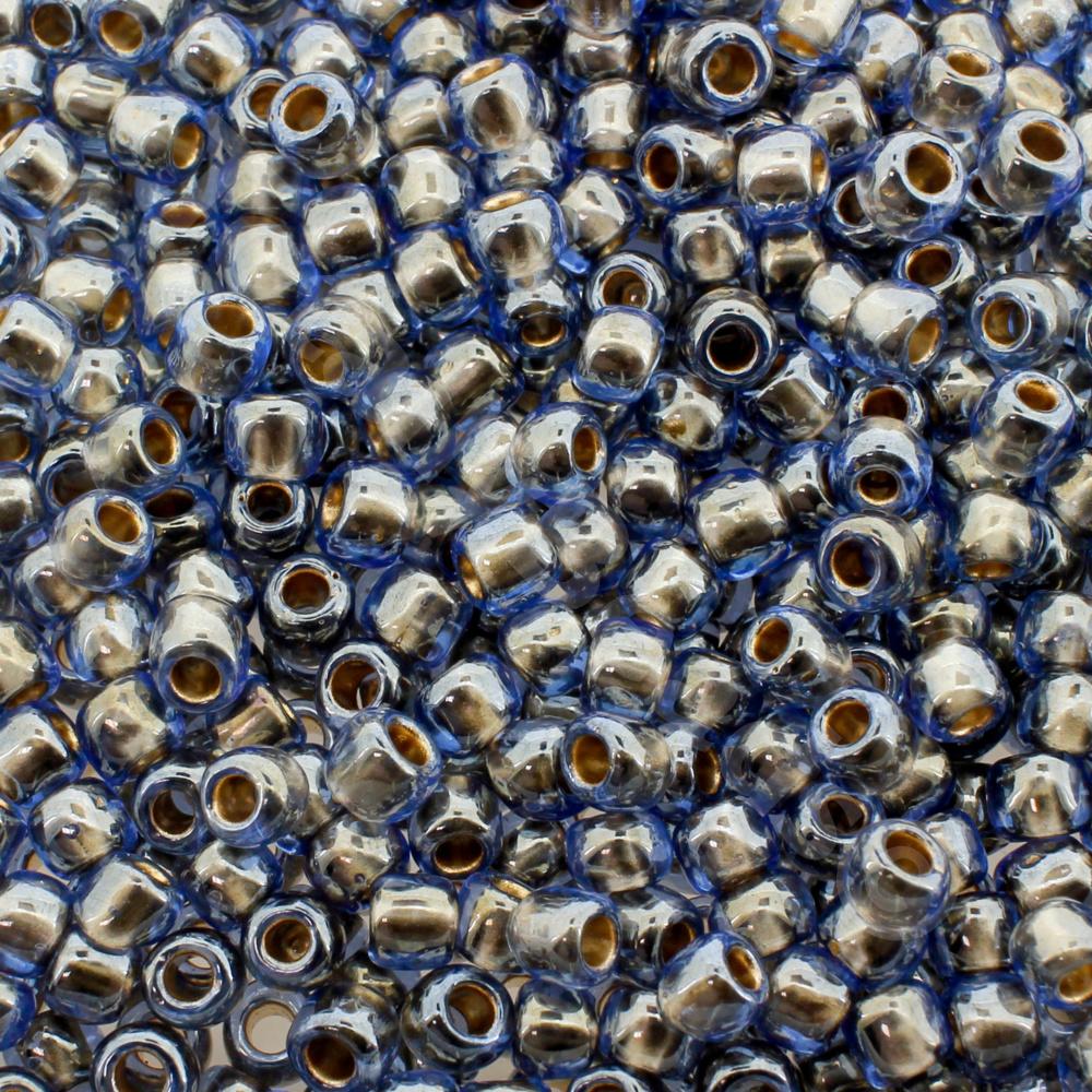 Toho Size 6 Seed Beads 10g - Gold Lt Montana Blue