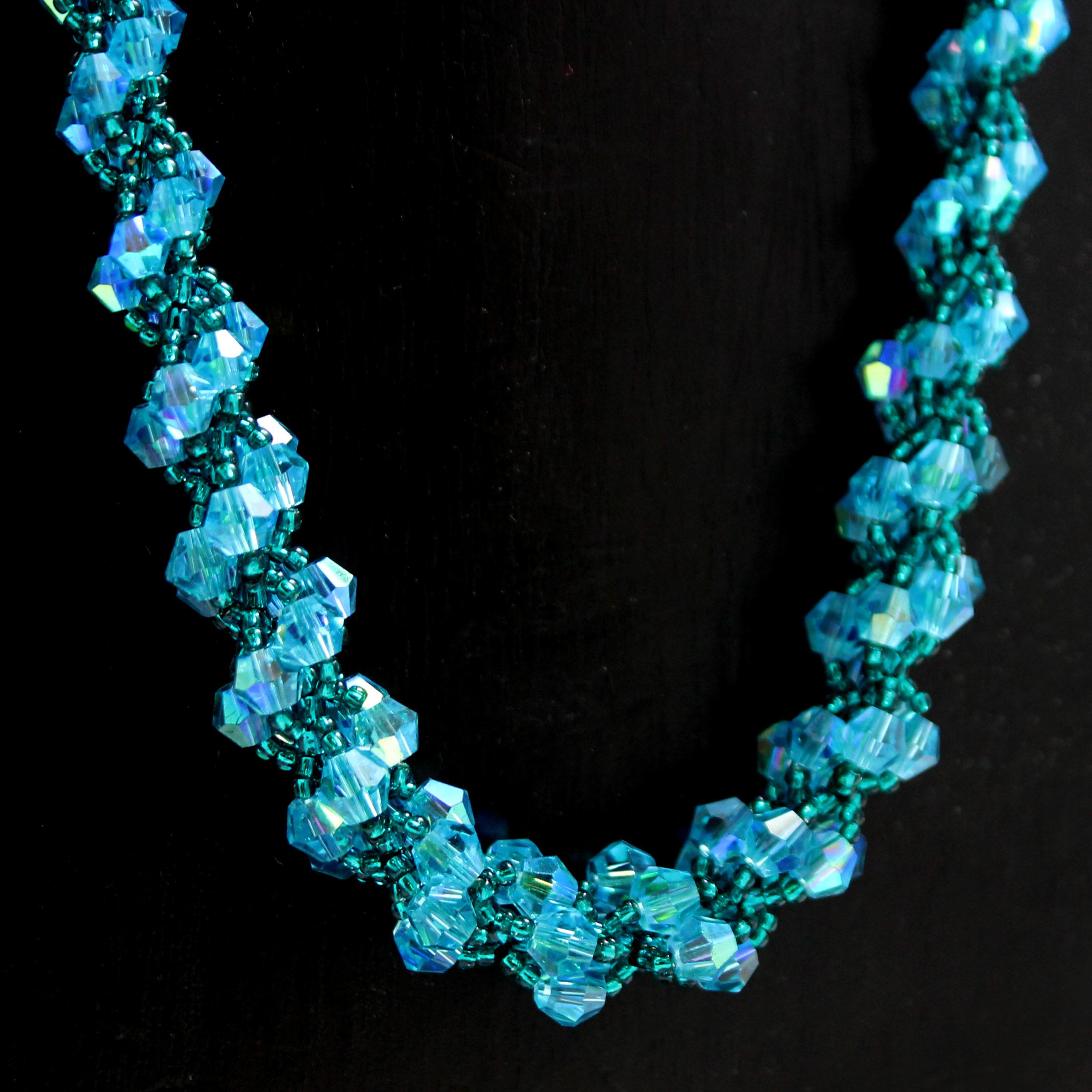 Crystal Spiral Necklace Bead Pack Aqua