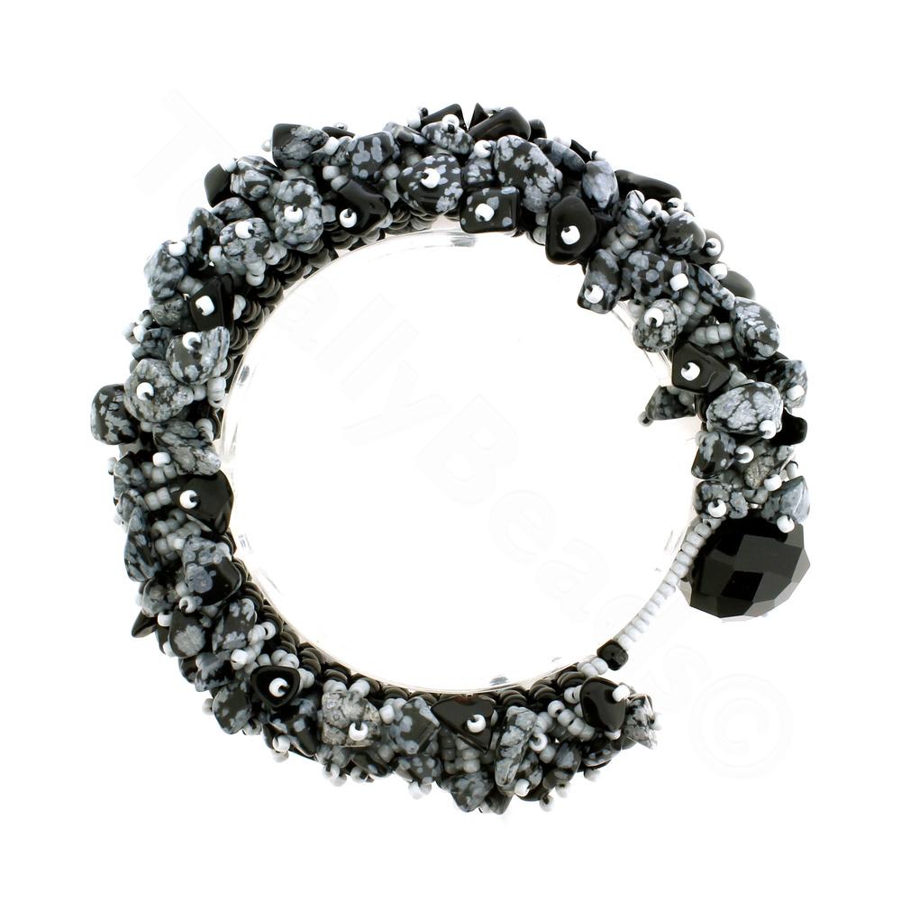 Hedgehog Bracelet Pack- Snowflake Obsidian