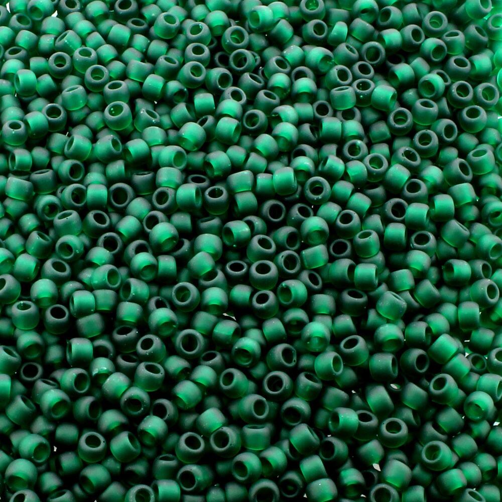 Toho Size 8 Seed Beads 10g    Trans Frost Green Emerald 2mm for jewellery making