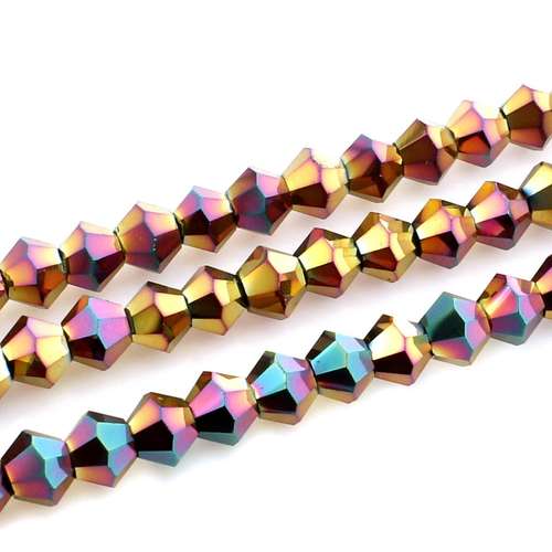5mm crystal bicone beads mermaid pink — faceted for jewelry making and beadwork