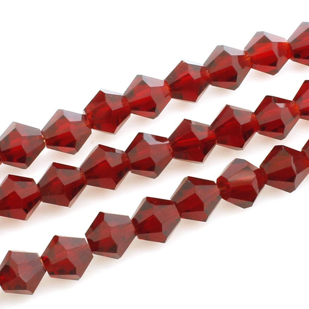 Premium Crystal 6mm Bicone Beads - Dark Red
