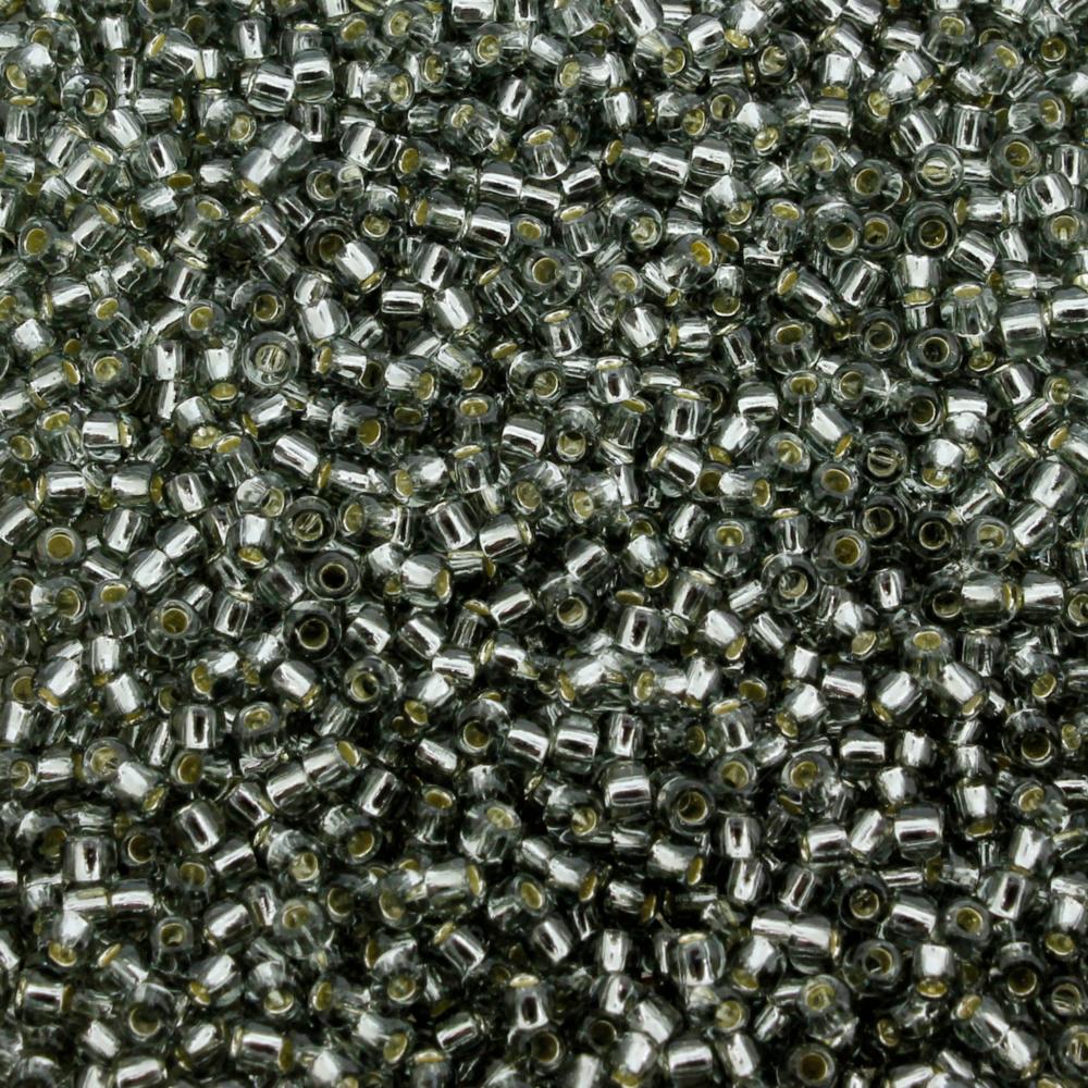 Toho Size 11 Seed Beads 10g - Silver Lined Black Diamond