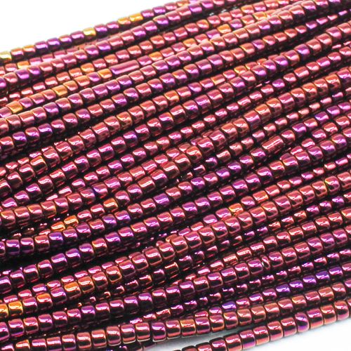 Glass Drum Beads 2mm 190pcs   Purple Iris for jewellery making