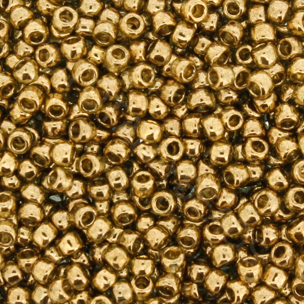 Toho Size 8 Seed Beads 10g -  Gold Lus Montana Blue
