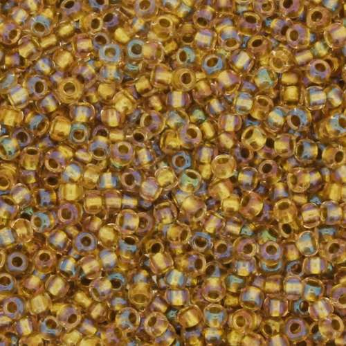 Toho Size 11 Seed Beads 10g - Inside Rainbow Crystal Gold