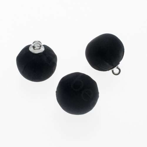 Silk Orb Charms - Black 2pcs