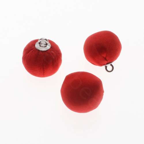 Silk Orb Charms - Red 2pcs