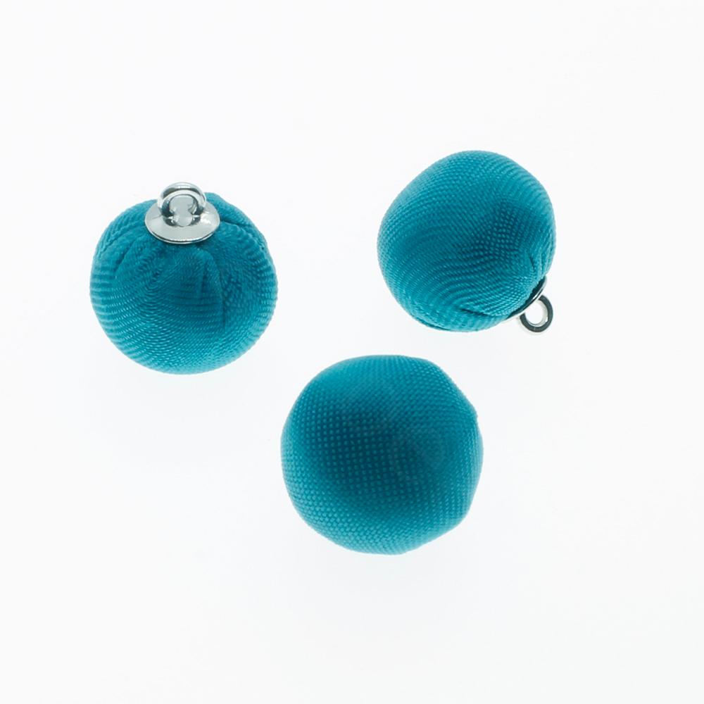 Silk Orb Charms - Turquoise 2pcs
