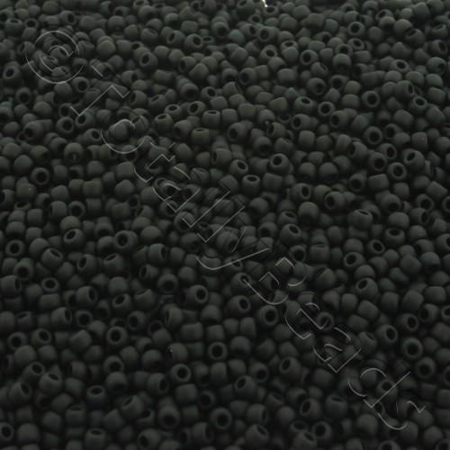 Toho Size 11 Seed Beads 10g - Opaque Frosted Jet Black