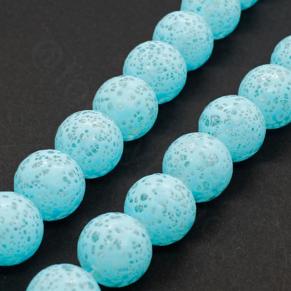 Speckled Glass Beads 10mm Round - Aqua