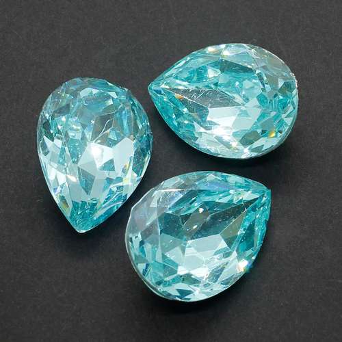 25mm resin Rivoli stone aqua — faceted round crystal-style cabochon ideal for jewelry making, settings, and crafts