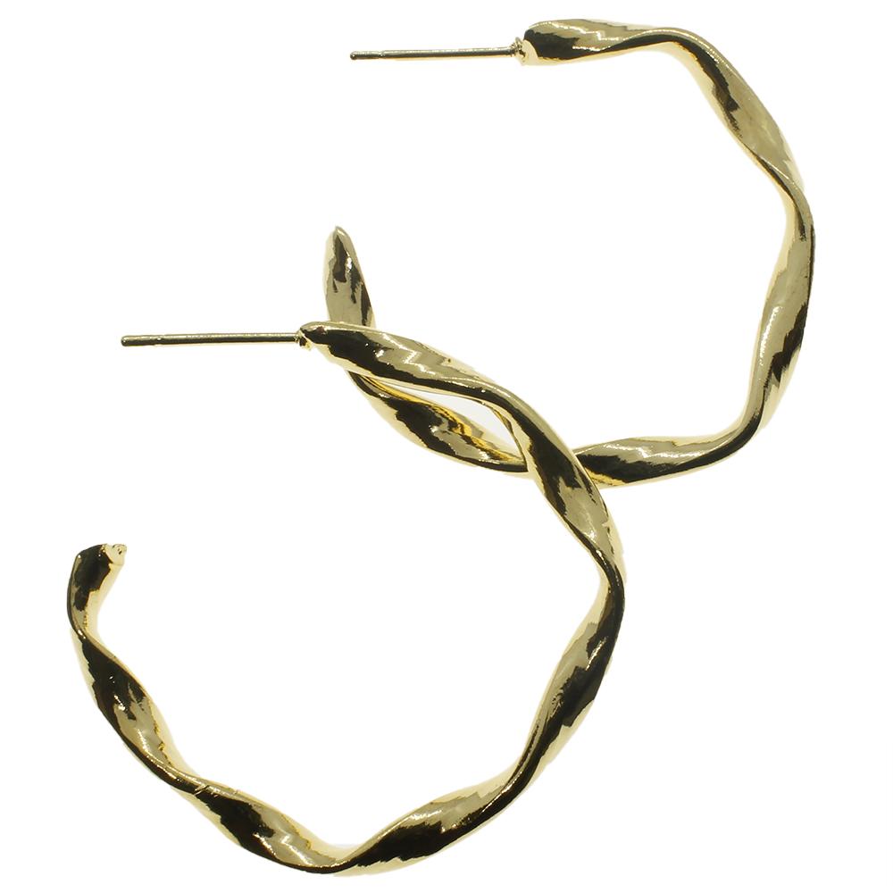 Twisted Loop Earrings 32mm - Gold