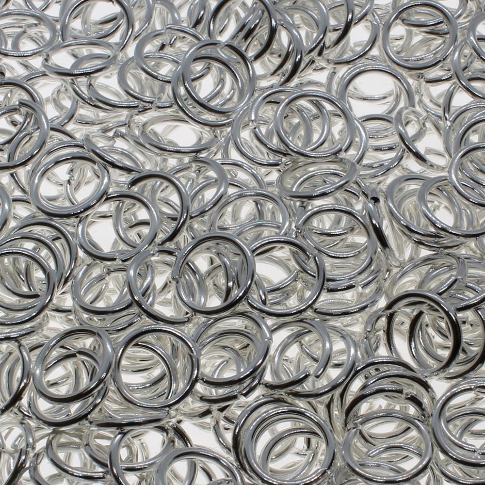 Jump Rings 8x1mm 100pcs - Silver Plated