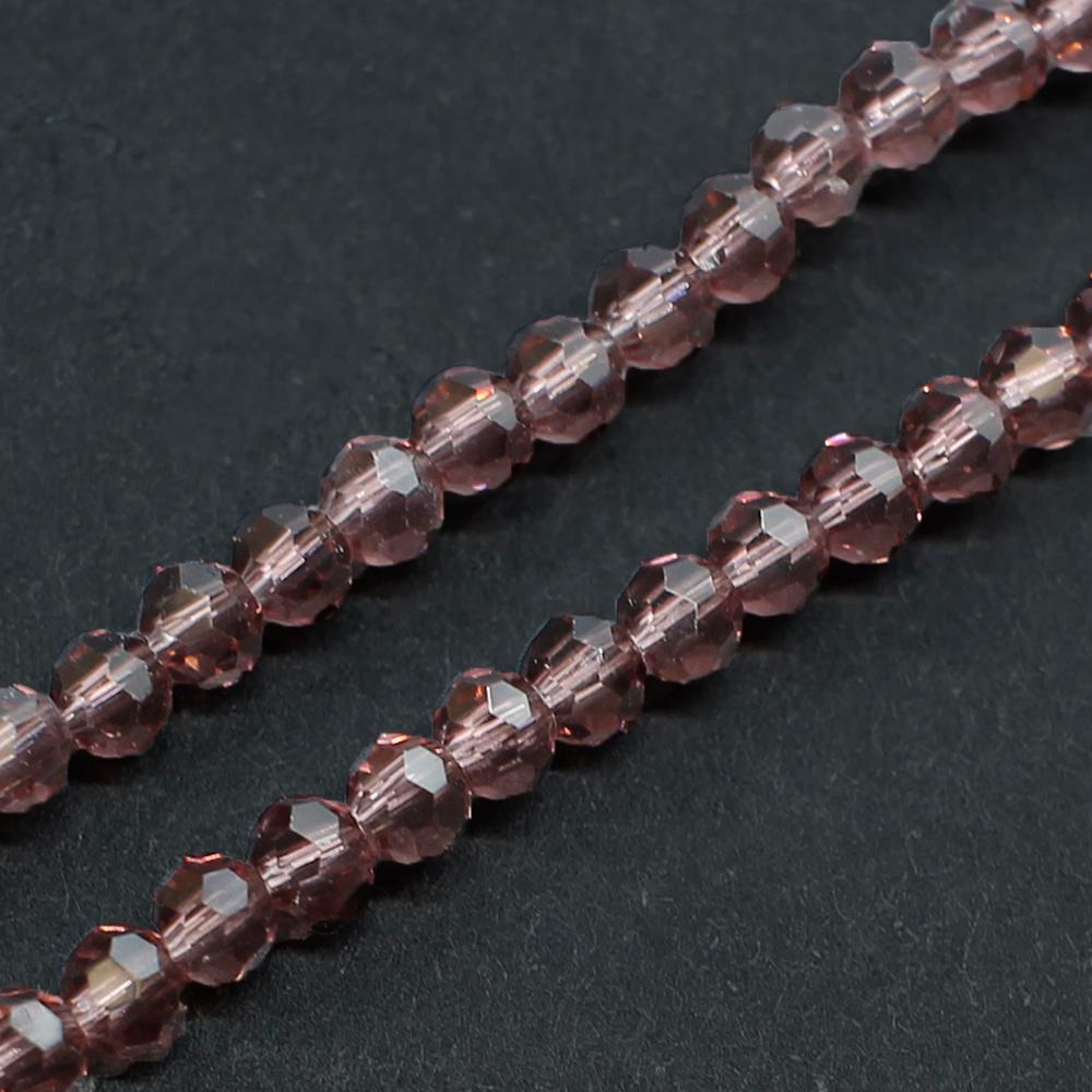 Crystal Round Beads  3mm - Amethyst