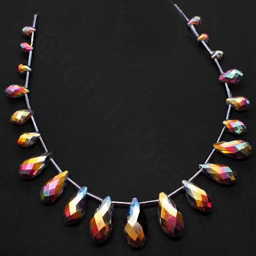 crystal beads mermaid pink — faceted for jewelry making and beadwork