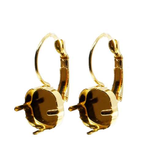 Locking Earring for 10mm Rivoli 1 Pair - Gold Plated