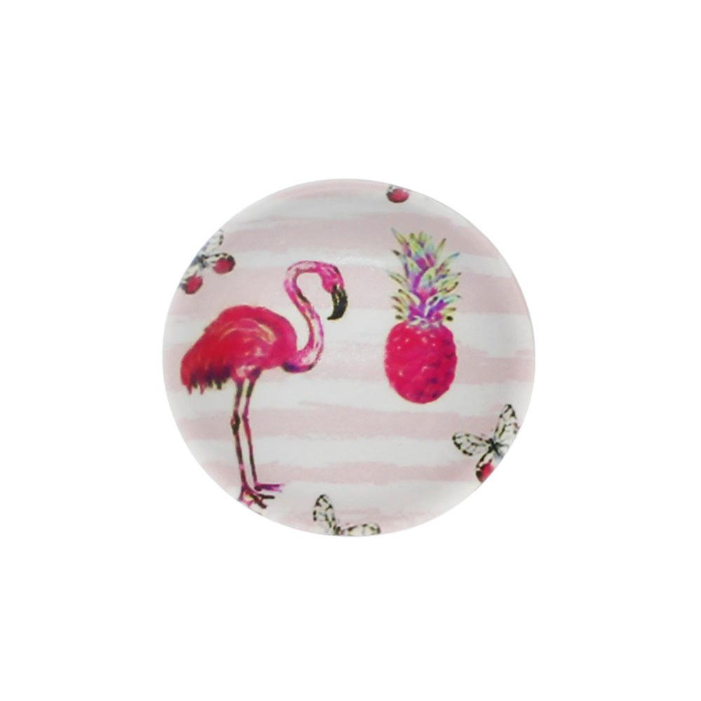 Glass Cabochon 20mm - Pink Flamingo