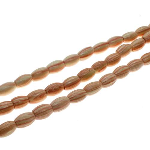 Wooden Rice Beads 8mm 60pcs - Natural Red
