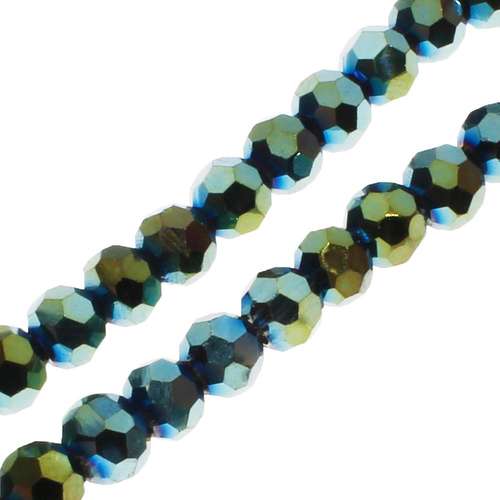 4mm crystal beads green iris — faceted for jewelry making and beadwork