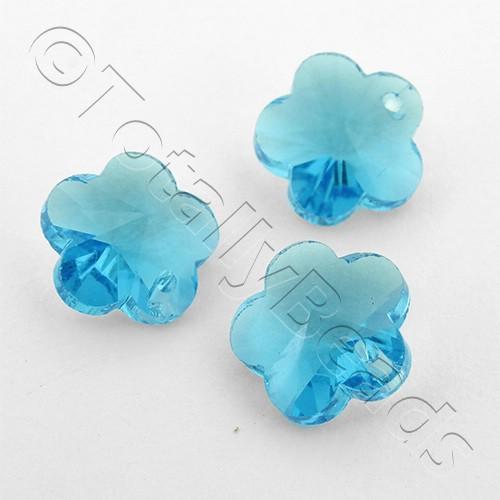 Crystal Charm Flower 10mm - Turquoise 10pcs