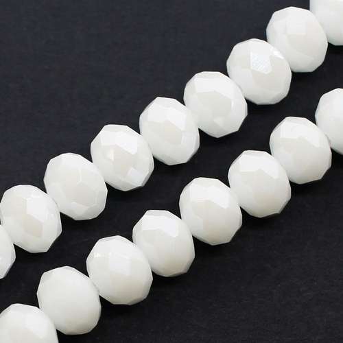 8mm crystal beads opaque white ab, pack of 70 — AB finish, faceted for jewelry making and beadwork