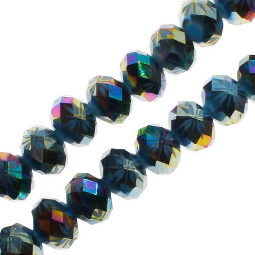 8mm crystal beads star turquoise iris, pack of 50 — faceted for jewelry making and beadwork