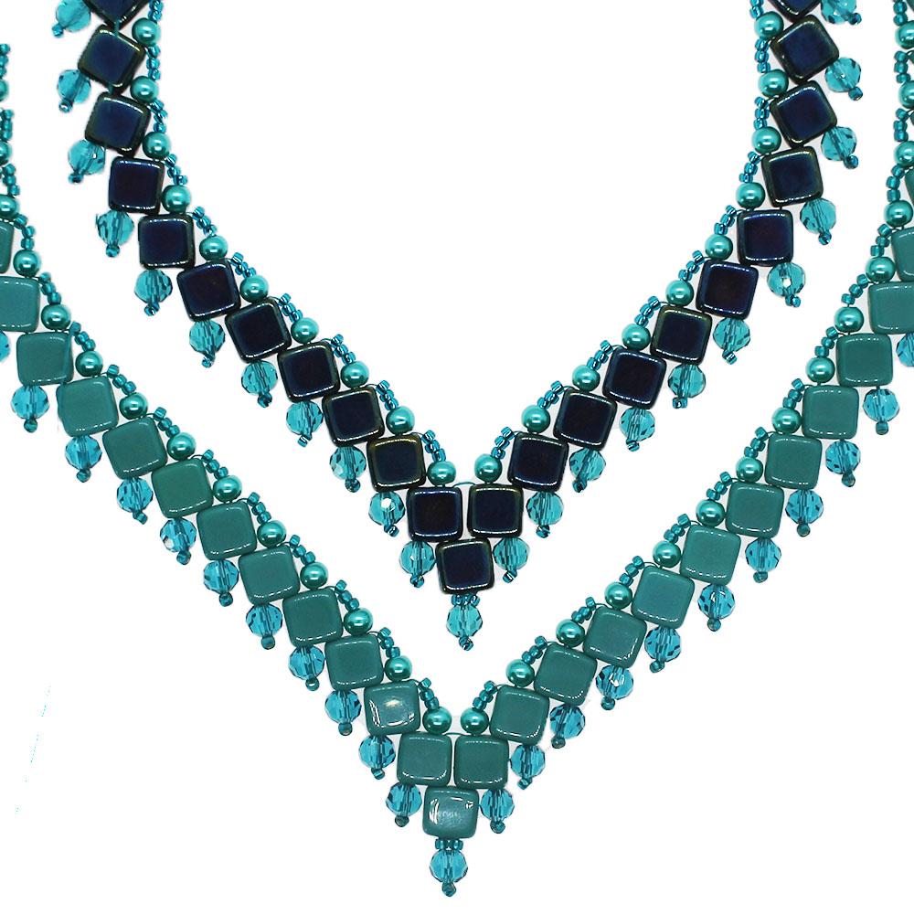 Tiffany Tile Necklaces - Turquoise Iris