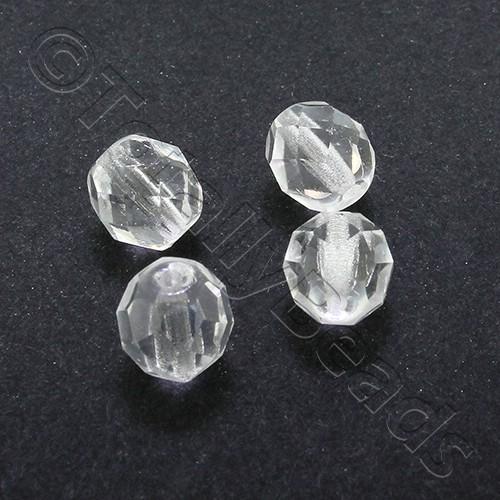 Czech Fire Polished 8mm Faceted - Crystal - 25pcs