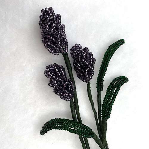 Beaded Lavender Flowers english lavender jewelry making kit — DIY set with beads and instructions for creating handmade jewelry