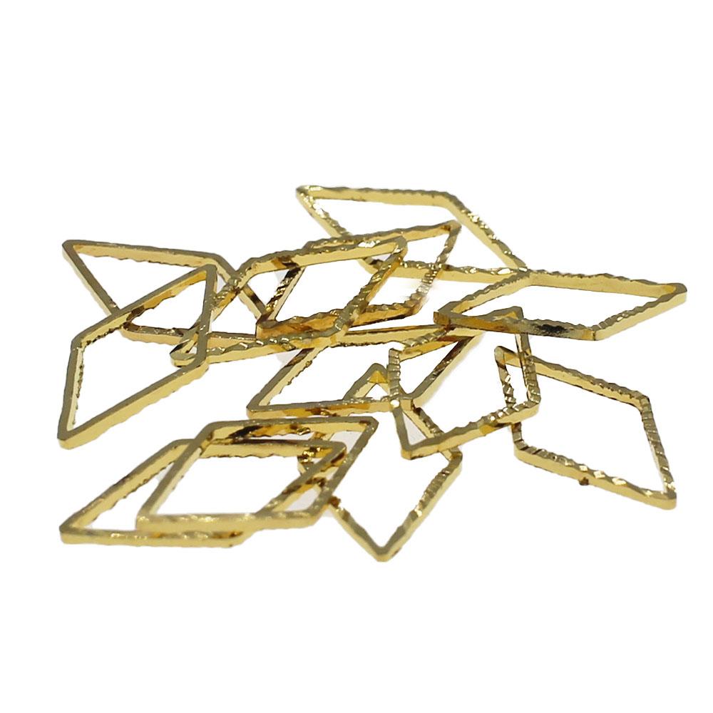 Geometric Diamond Gold Plated Rings - 14 x 1mm - 3g
