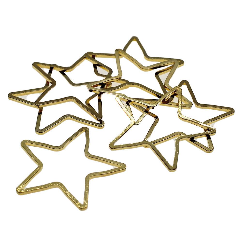 Geometric Star, Gold Plated Rings - 25mm - 10g