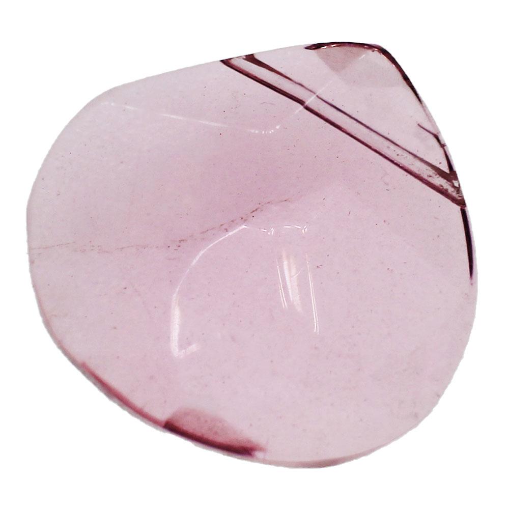 Glass Pendant Facet Round Drop 22mm - Pink