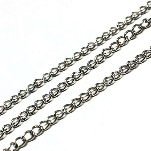 Chain Rhodium Plated - Oval Twist 3x2mm