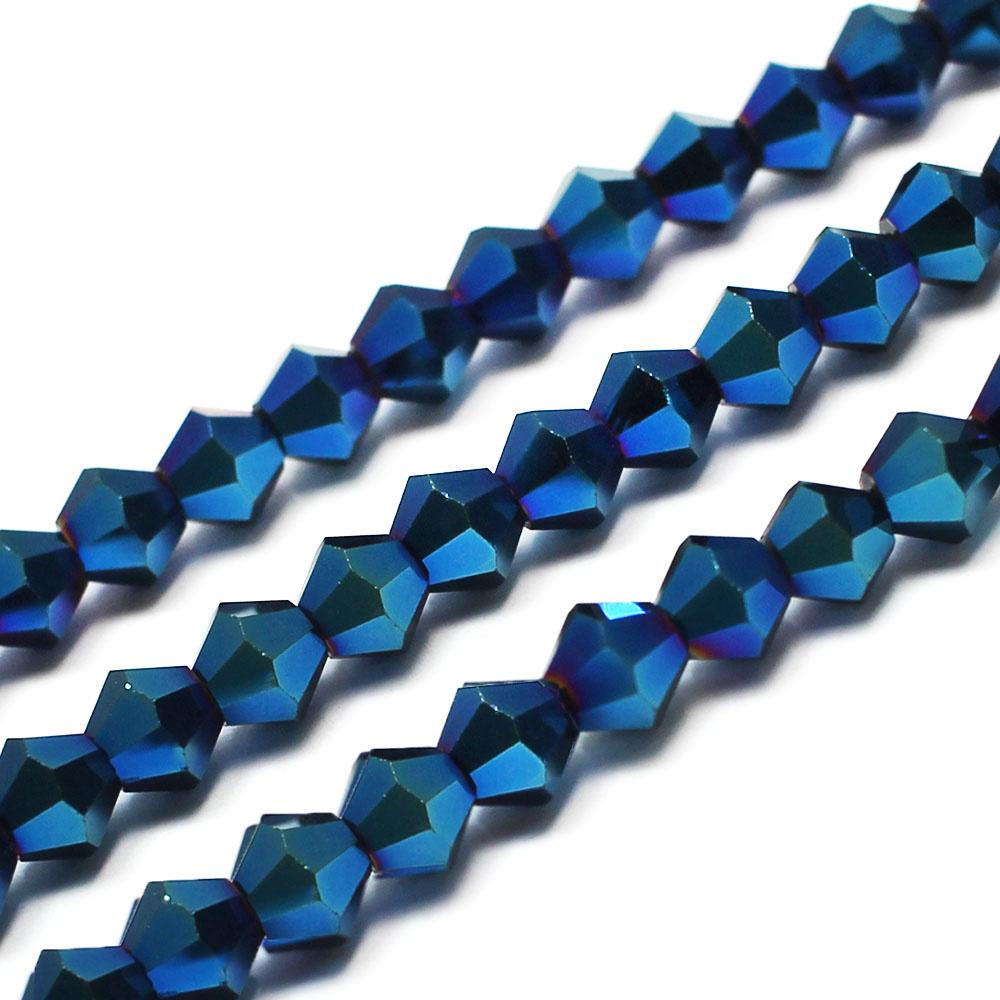 Premium Crystal 8mm Bicone Beads - Blue Iris