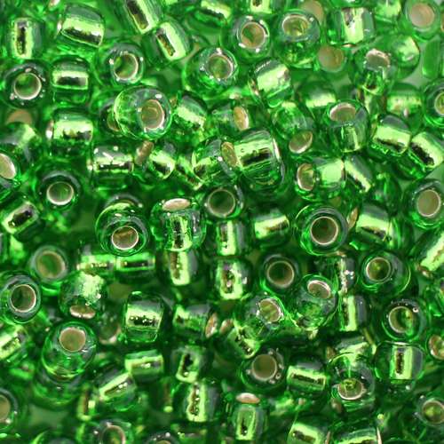 Toho Size 3 Seed Beads 10g - Silver Lined Peridot