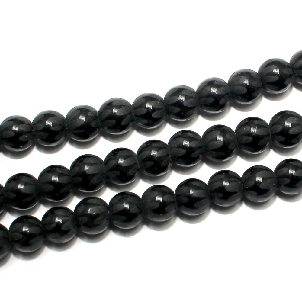 Synthetic Onyx Round Beads 6mm - Flame Design