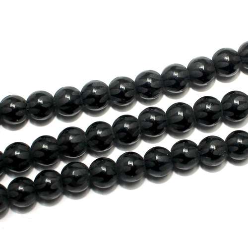 Synthetic Onyx Round Beads 6mm - Flame Design