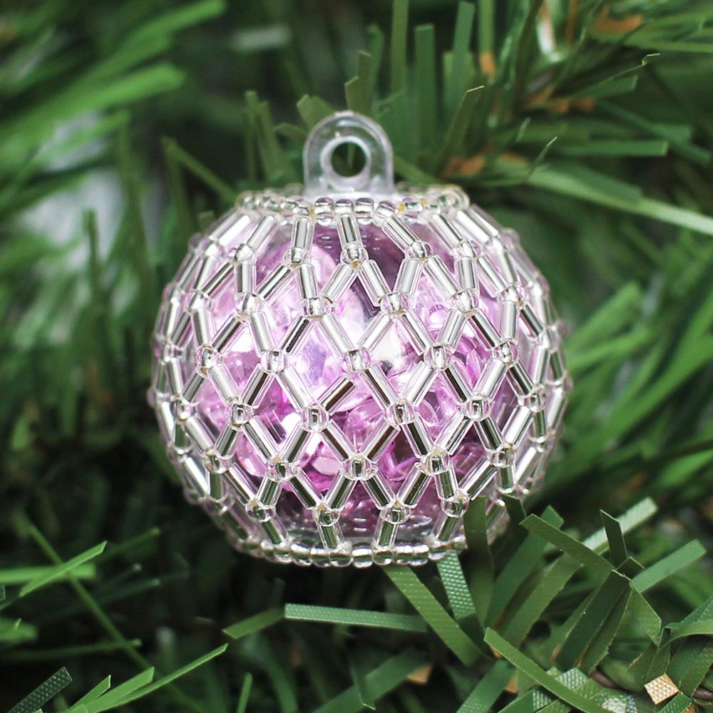 Netted Christmas bauble  - Silver