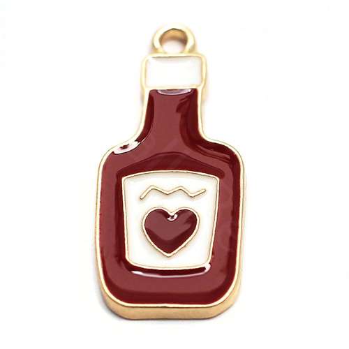 Enamel Gold Charm - Ketchup bottle 2pc