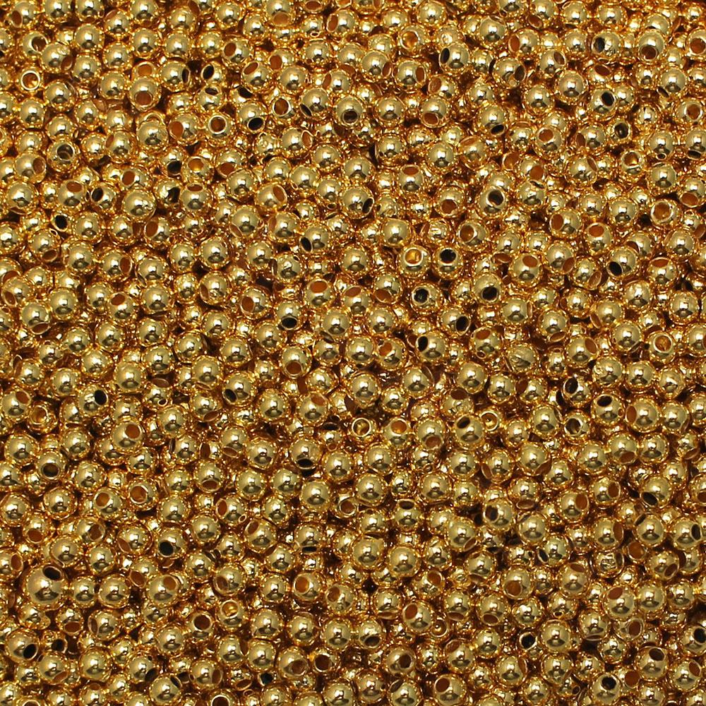 Acrylic Gold Round Beads 3mm -3200pcs