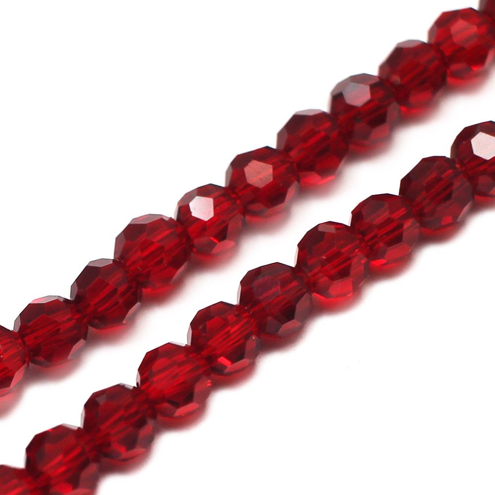 Crystal Round Beads 4mm - Red